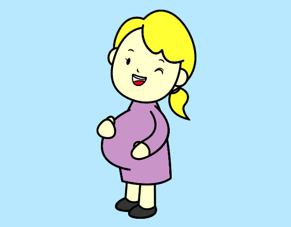 Desenho Rapariga grávida pintado por GabiNigol
