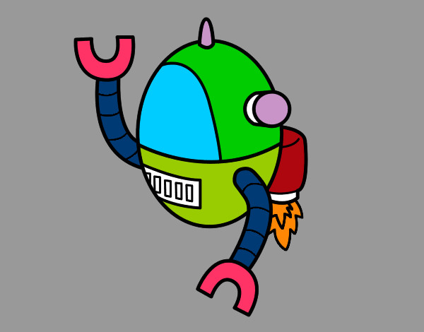 Desenho Robô voador pintado por FelipeH