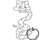 Desenho Serpente e maçã pintado por luisatrigo