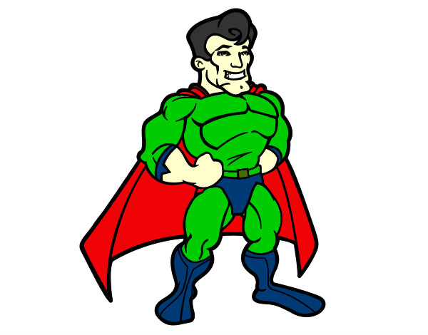 Desenho Super-herói musculoso pintado por GabiNigol
