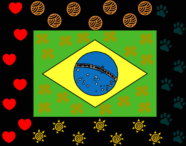 Desenho Brasil pintado por Kaaren