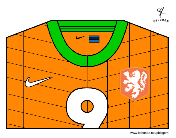 Desenho Camisa da copa do mundo de futebol 2014 da Holanda pintado por ediuilson