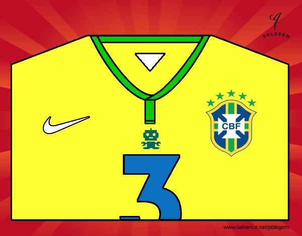 Desenho Camisa da copa do mundo de futebol 2014 do Brasil pintado por ediuilson