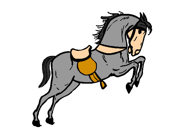 Desenho Cavalo com sela a saltar pintado por phablo