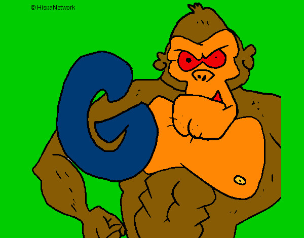 Desenho Gorila pintado por Fikinho