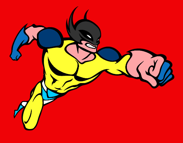 Desenho Super-herói sem uma capa pintado por FelipeH