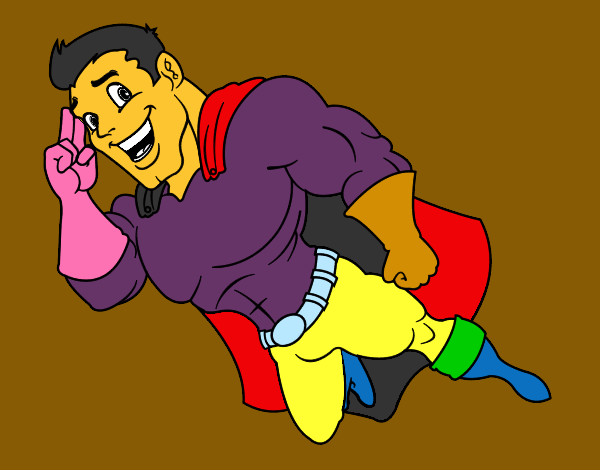Desenho Superherói voando pintado por PEDRORADIC