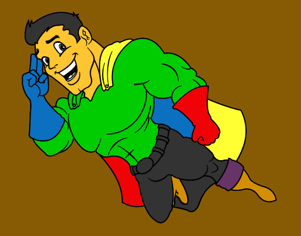 Desenho Superherói voando pintado por PEDRORADIC