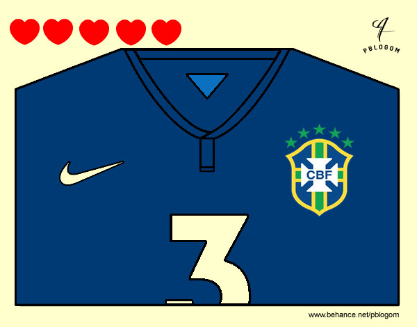 Desenho Camisa da copa do mundo de futebol 2014 do Brasil pintado por Natanzinho