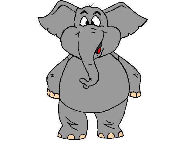 Desenho Elefante contente pintado por glni