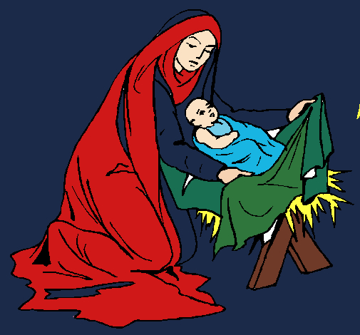 Desenho Nascimento do menino Jesús pintado por lilik