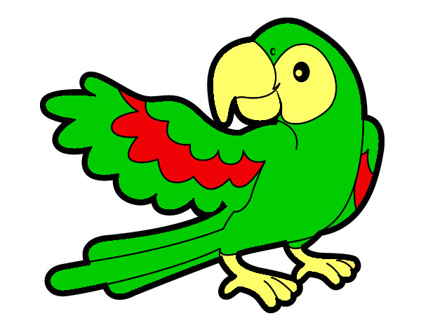Desenho Papagaio abrir a asa pintado por glni