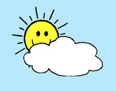 Desenho Sol e nuvem pintado por Daph