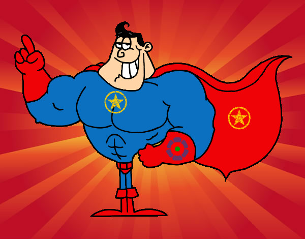 Desenho Super-herói pintado por stive