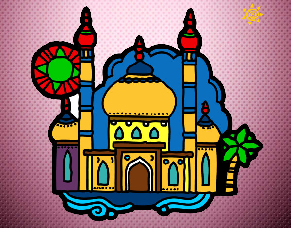 Desenho Taj Mahal pintado por Natanzinho