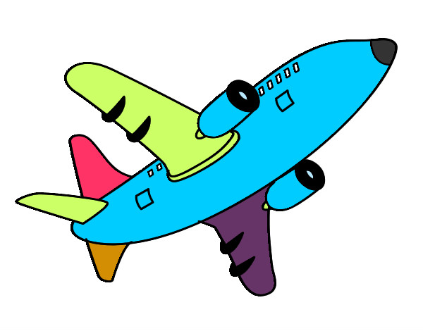 Desenho Avião a voar pintado por CHINHA