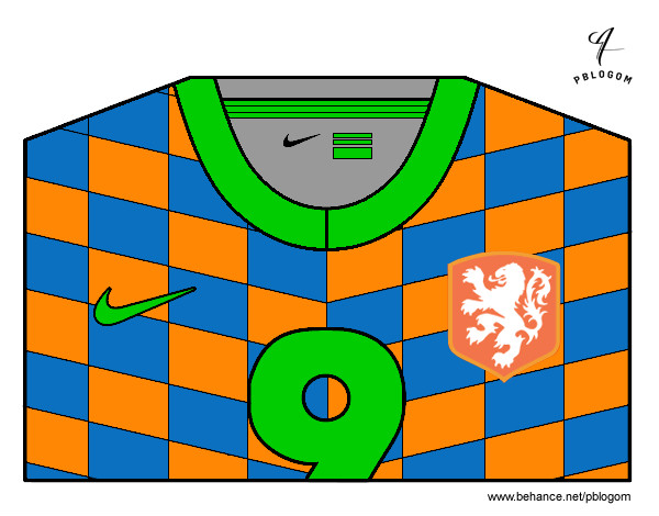 Desenho Camisa da copa do mundo de futebol 2014 da Holanda pintado por EduardoT