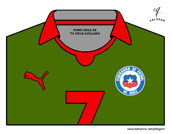 Desenho Camisa da copa do mundo de futebol 2014 do Chile pintado por EduardoT