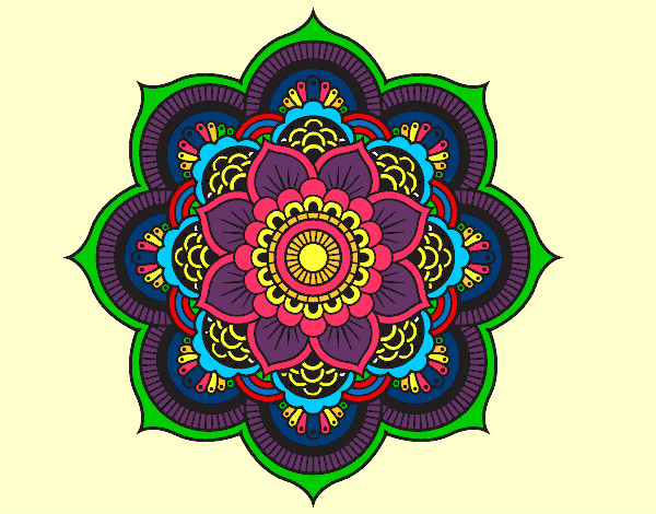 Desenho Mandala flor oriental pintado por Ginoma