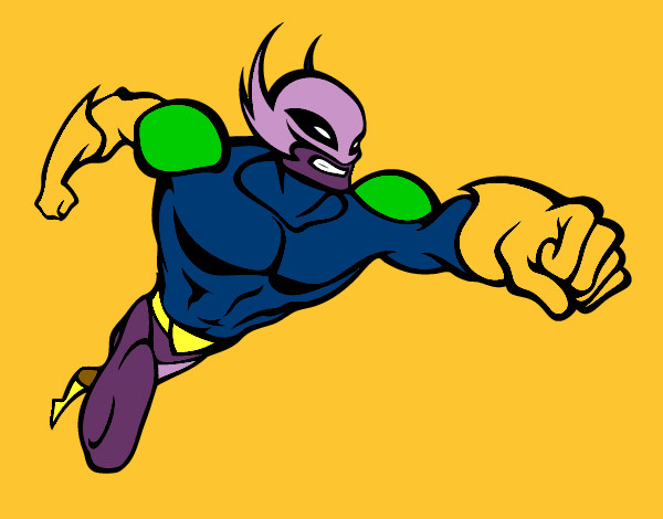 Desenho Super-herói sem uma capa pintado por KauaHenri