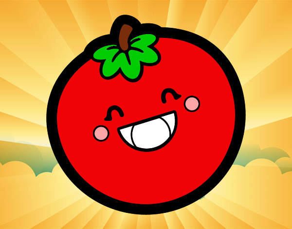 Desenho Tomate sorridente pintado por fabiof