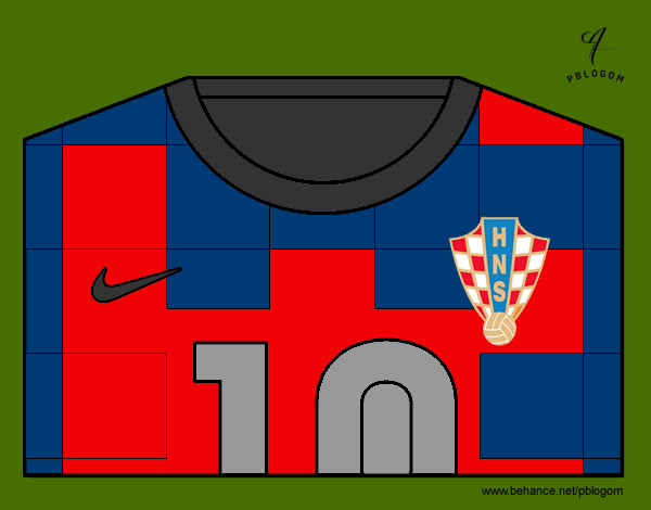 Desenho Camisa da copa do mundo de futebol 2014 da Croácia pintado por sandramara