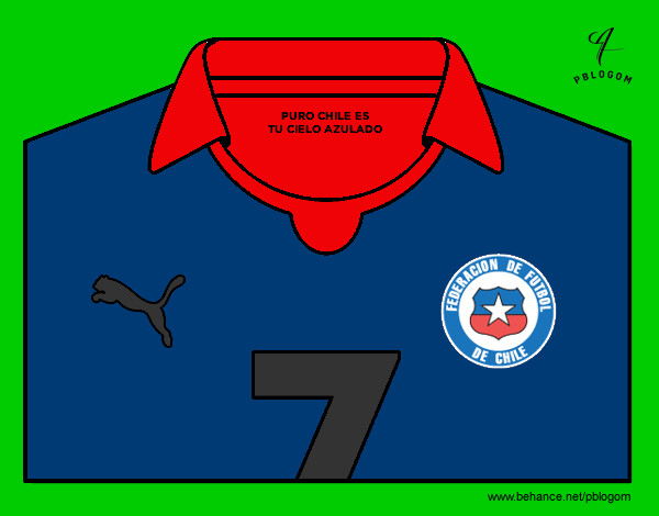 Desenho Camisa da copa do mundo de futebol 2014 do Chile pintado por sandramara