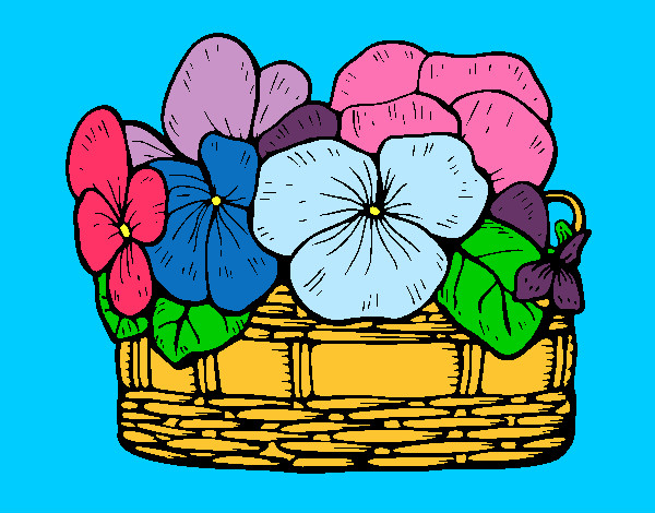 Desenho Cesta de flores 12 pintado por mariav
