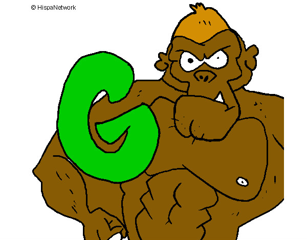 Desenho Gorila pintado por MariGabi