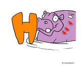 Desenho Hipopótamo pintado por MariGabi
