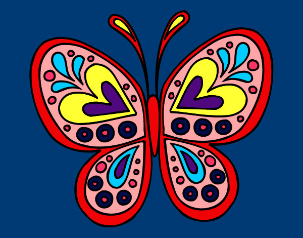 Desenho Mandala borboleta pintado por Msantos