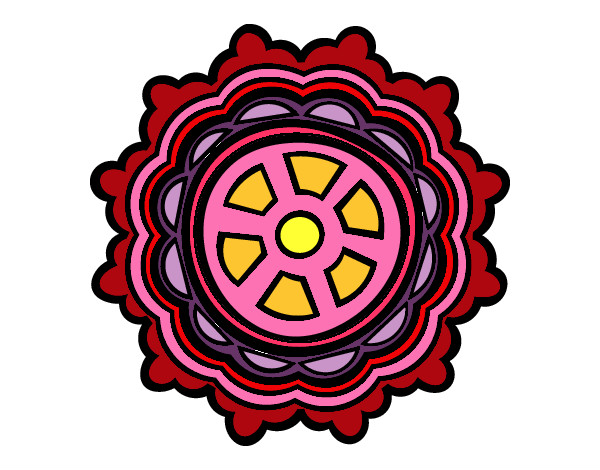 Desenho Mandala em forma de leme pintado por Msantos