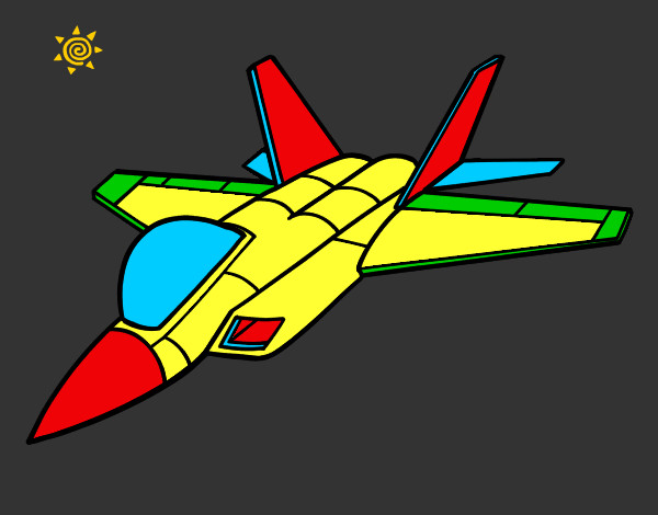 Desenho Avião caça pintado por Thi1307