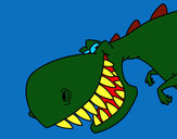Desenho Dinossauro de dentes afiados pintado por Thi1307