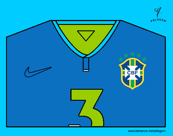 Desenho Camisa da copa do mundo de futebol 2014 do Brasil pintado por leo190214