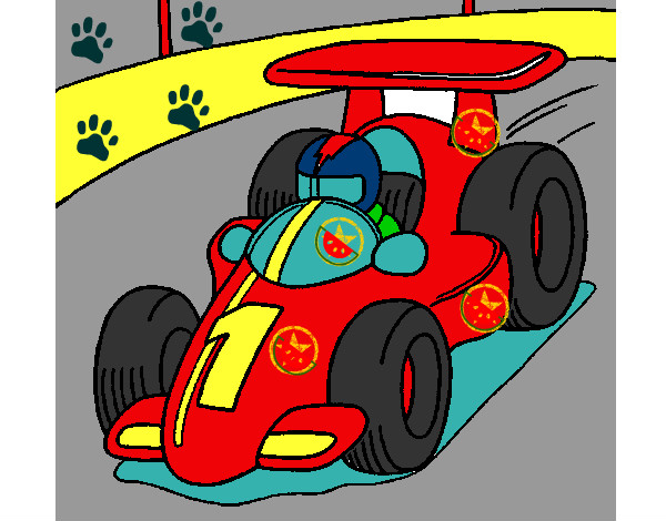 Desenho Carro de corrida pintado por LEOM