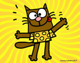 Desenho Gato com camiseta pintado por Matildebbb