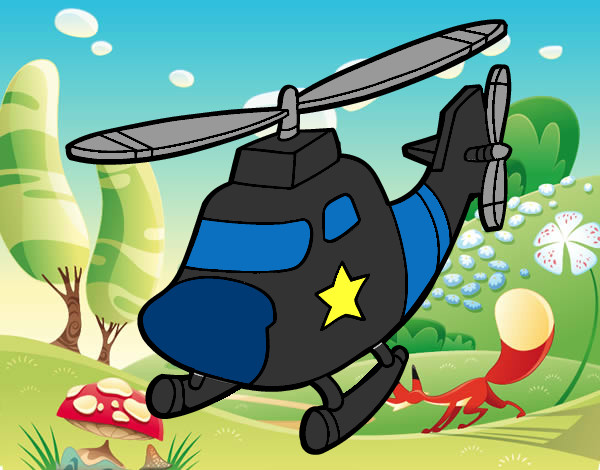 Desenho Helicoptero com uma estrela pintado por gustavo5