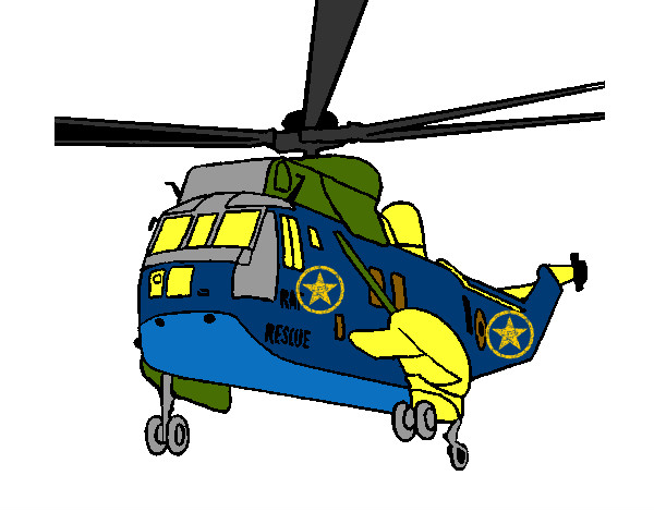 Desenho Helicoptero de resgate pintado por gustavo5