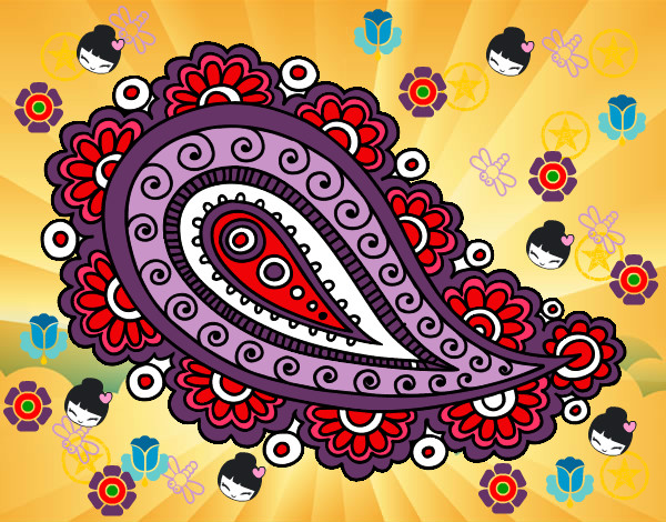 Desenho Mandala lágrima pintado por luamcc