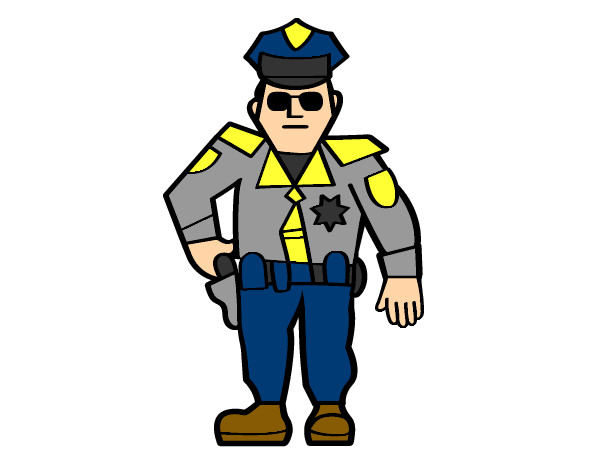 Desenho Polícia municipal pintado por gustavo5