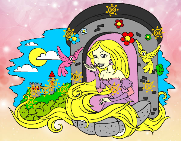 Desenho Princesa Rapunzel pintado por MariaElisa
