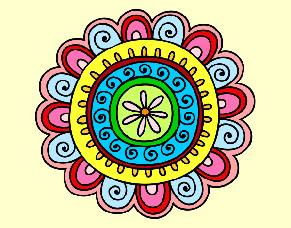 Desenho Mandala alegre pintado por anafreitas