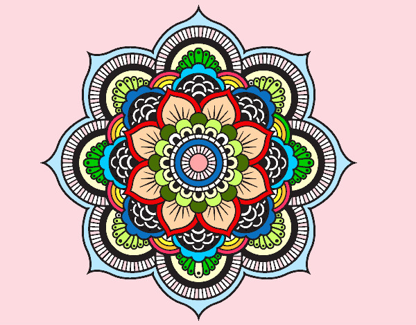 Desenho Mandala flor oriental pintado por anafreitas