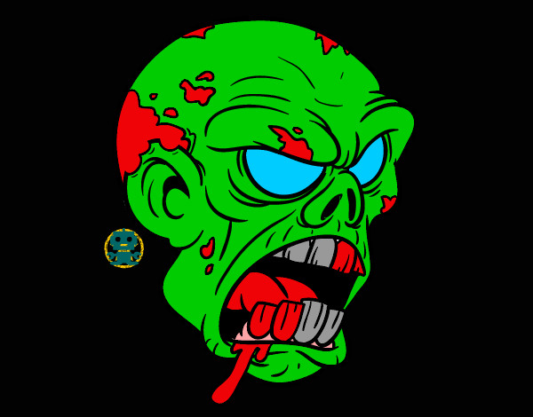 Desenho Cabeça de zombie pintado por koka