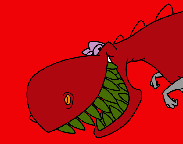 Desenho Dinossauro de dentes afiados pintado por lucapedro