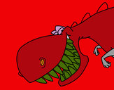 Desenho Dinossauro de dentes afiados pintado por lucapedro