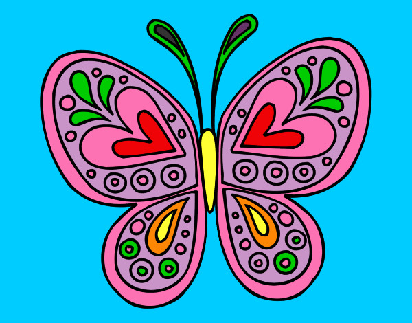 Desenho Mandala borboleta pintado por bizoca