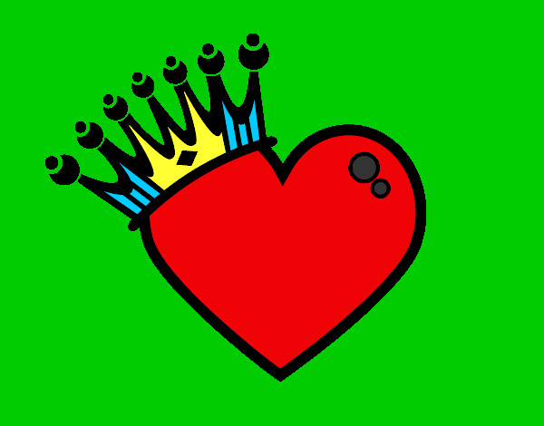 Desenho Coração com coroa pintado por Luansilva8