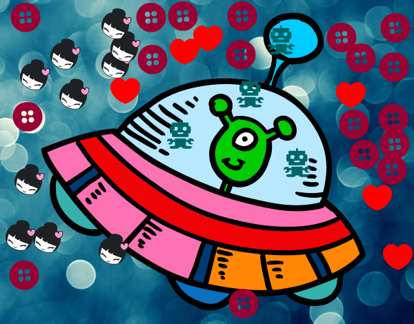 Desenho Extraterrestre na nave espacial pintado por bebel23